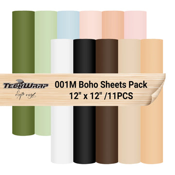001 Boho Color Sheets Pack (11 PCS) - TeckWrap Craft Europe