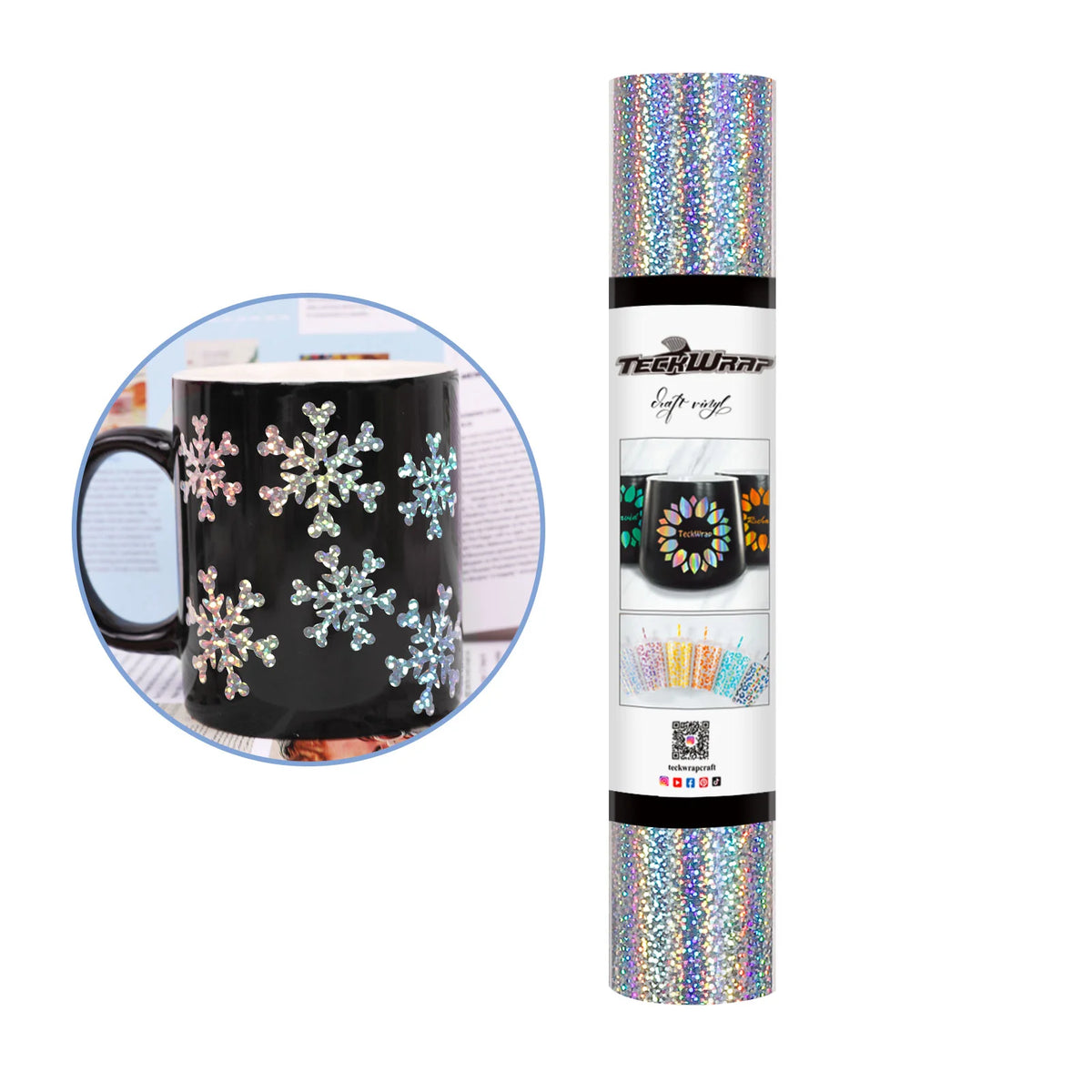 Permanent Holographic Sparkle Adhesive Craft Vinyl Foile - TeckWrap Craft Europe