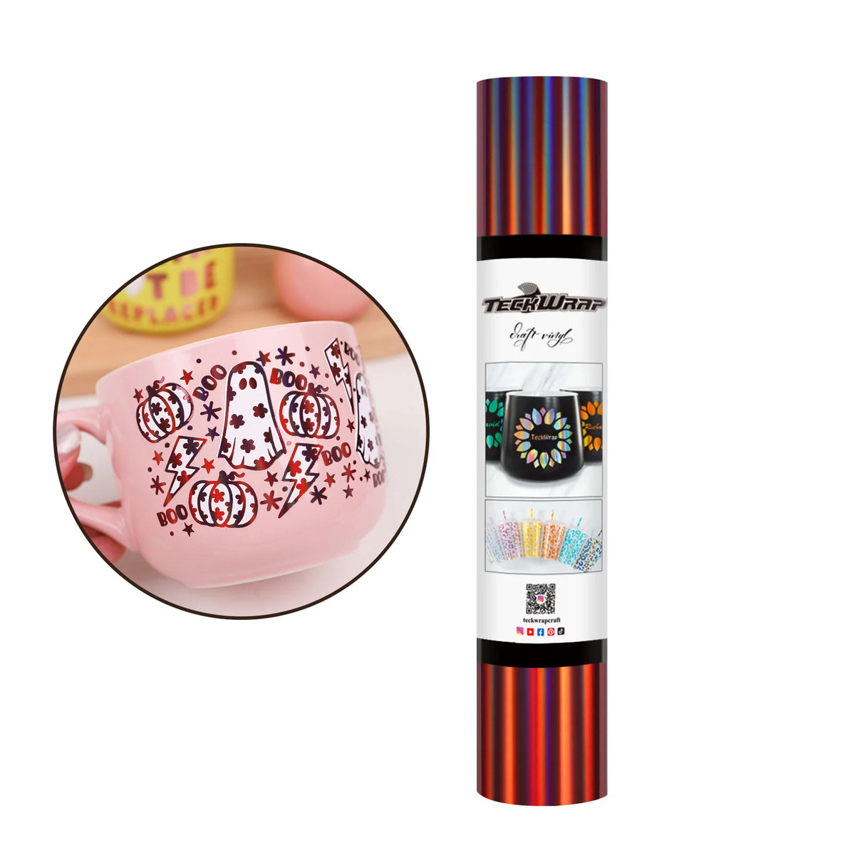 Bubble Free Holographic Rainbow Adhesive Vinyl - TeckWrap Craft Europe