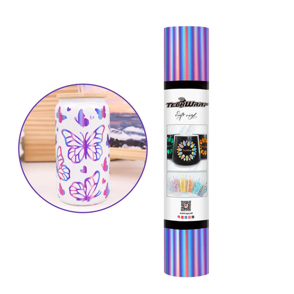 Bubble Free Holographic Rainbow Adhesive Vinyl - TeckWrap Craft Europe