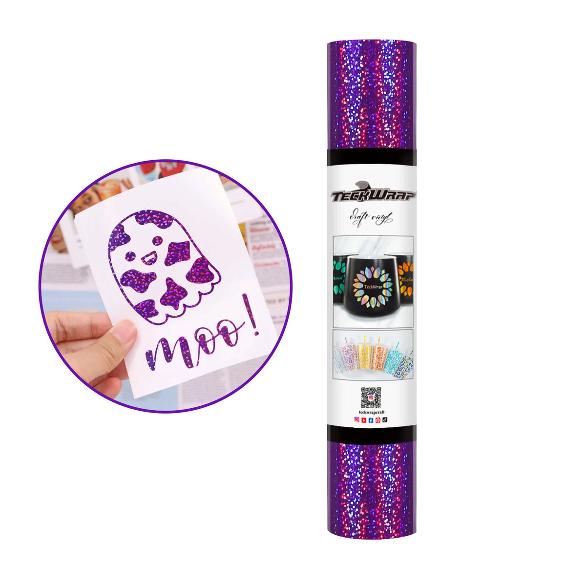 Permanent Holographic Sparkle Adhesive Craft Vinyl Foile - TeckWrap Craft Europe