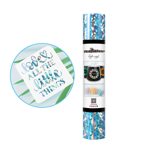Holographic Glass Flower Adhesive Vinyl Roll - TeckWrap Craft Europe