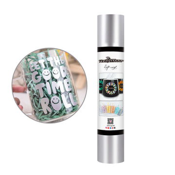 Metallic Satin Chrome Permanent Adhesive Vinyl Folie - TeckWrap Craft Europe
