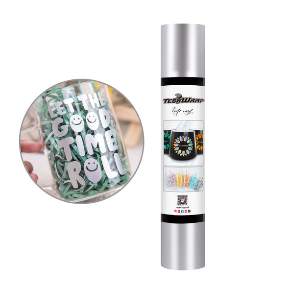 Metallic Satin Chrome Permanent Adhesive Vinyl Folie - TeckWrap Craft Europe