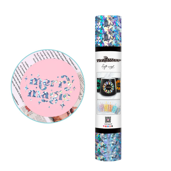 Holographic Glass Flower Adhesive Vinyl Roll - TeckWrap Craft Europe