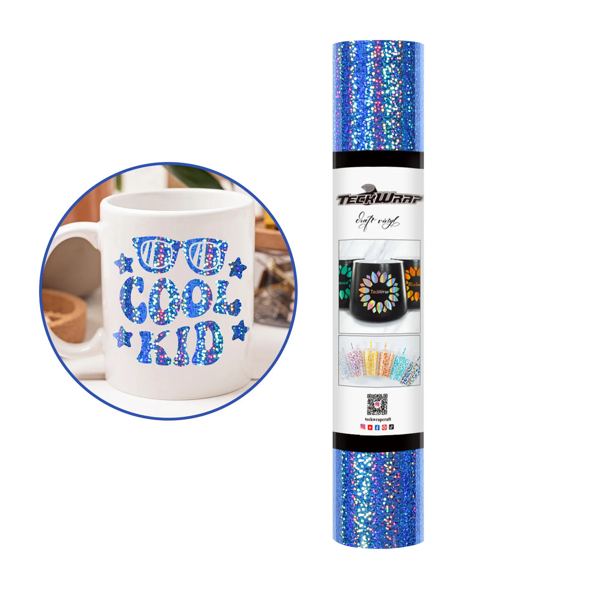 Permanent Holographic Sparkle Adhesive Craft Vinyl Foile - TeckWrap Craft Europe