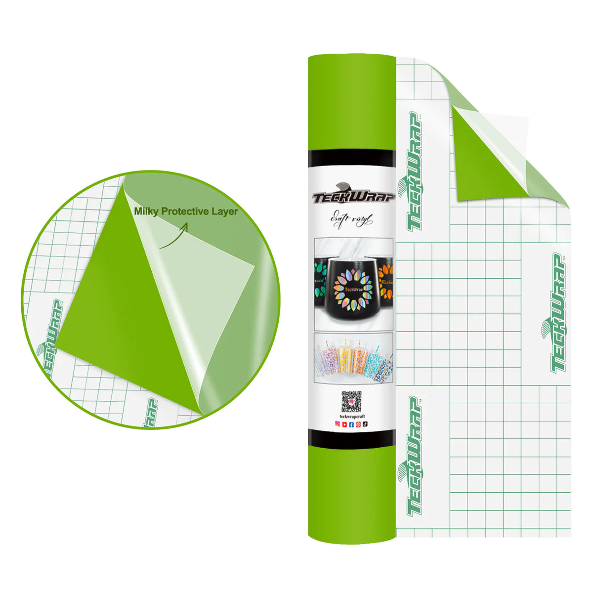 Super Matte Permanent Adhesive Vinyl Folie with Protective Layer - TeckWrap Craft Europe