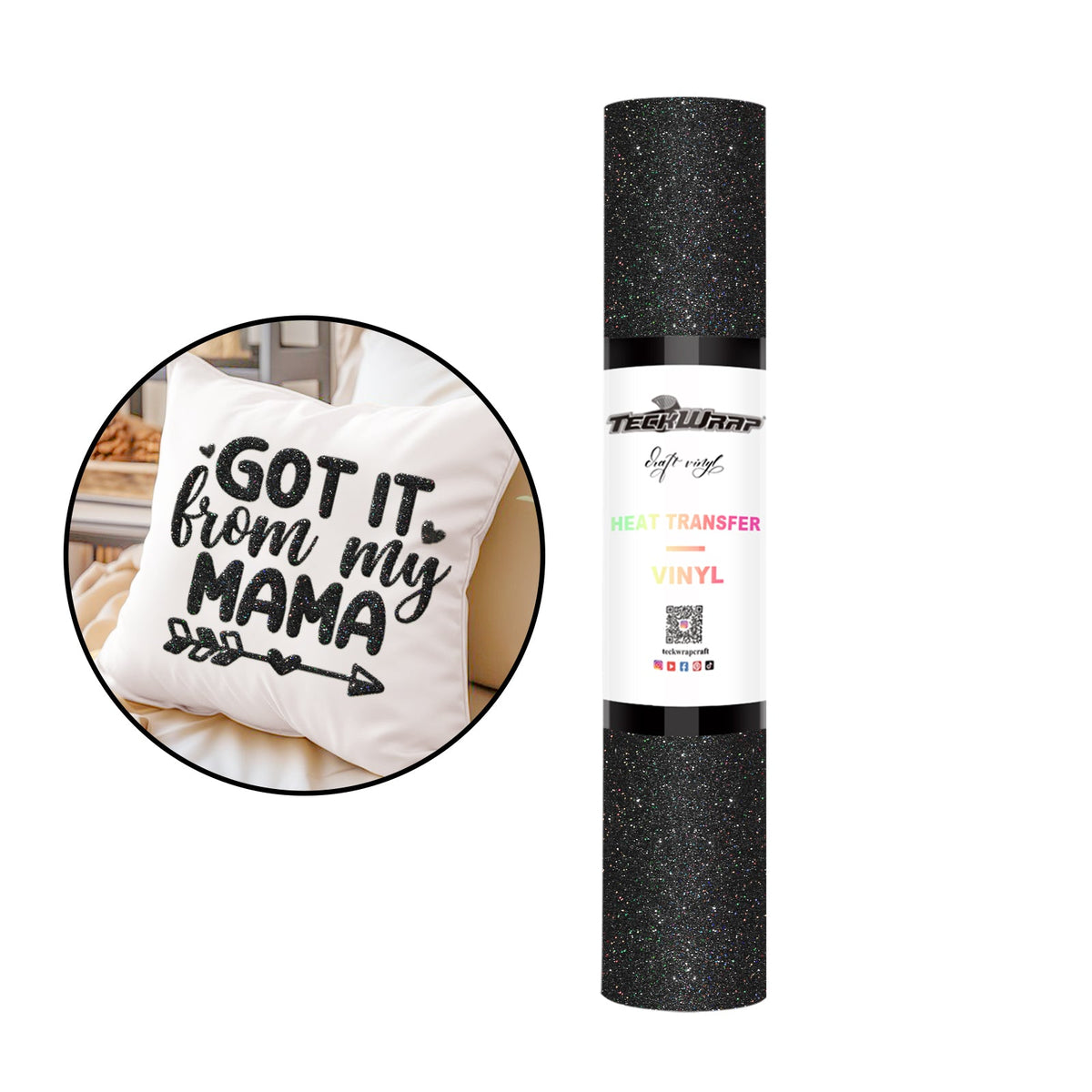 Glitter PUFF Heat Transfer Vinyl - TeckWrap Craft Europe