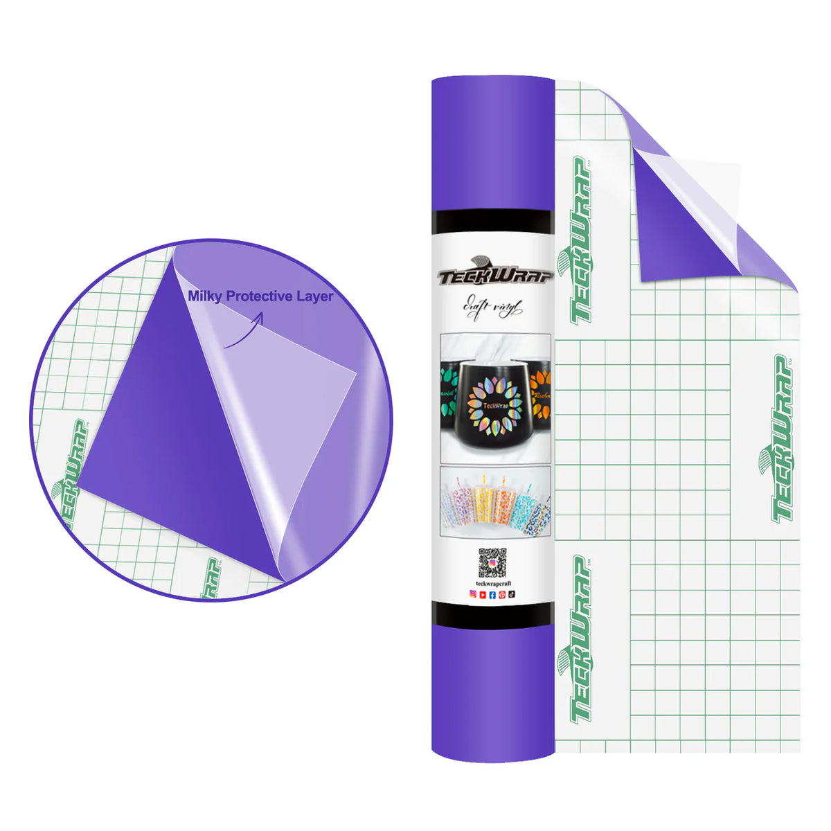 Super Matte Permanent Adhesive Vinyl Folie with Protective Layer - TeckWrap Craft Europe