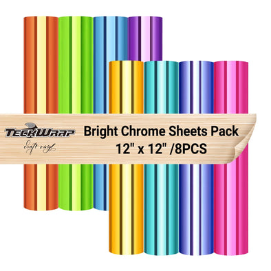Permanent Mirror Chrome Adhesive Vinyl Sheets Pack - TeckWrap Craft Europe