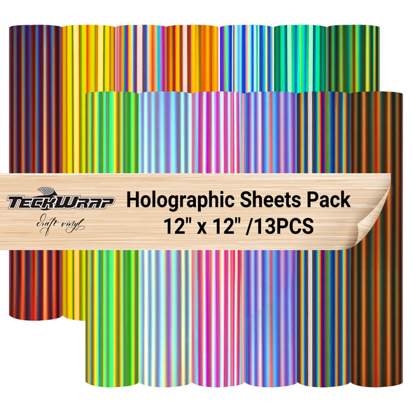 Bubble Free Holographic Sheets Pack (13 pcs) - TeckWrap Craft Europe