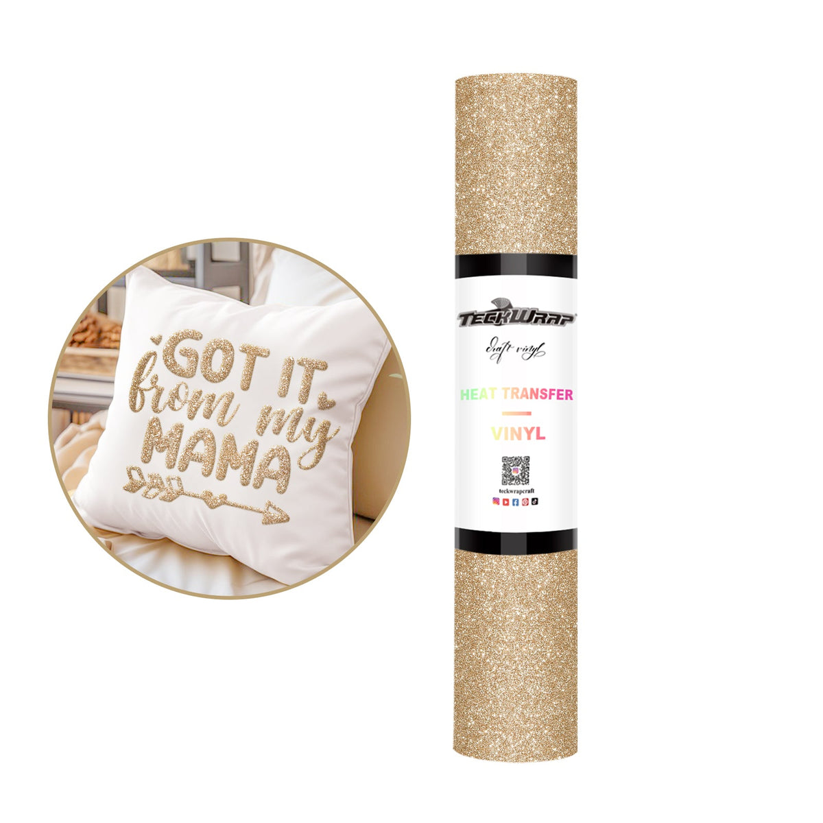 Glitter PUFF Heat Transfer Vinyl - TeckWrap Craft Europe