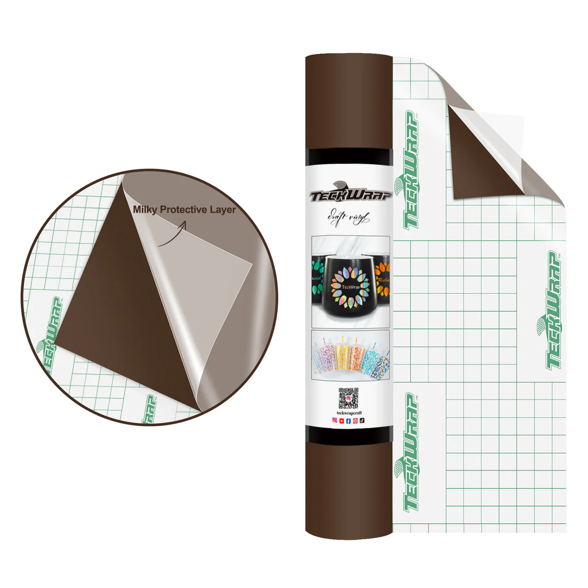 Super Matte Permanent Adhesive Vinyl Folie with Protective Layer - TeckWrap Craft Europe