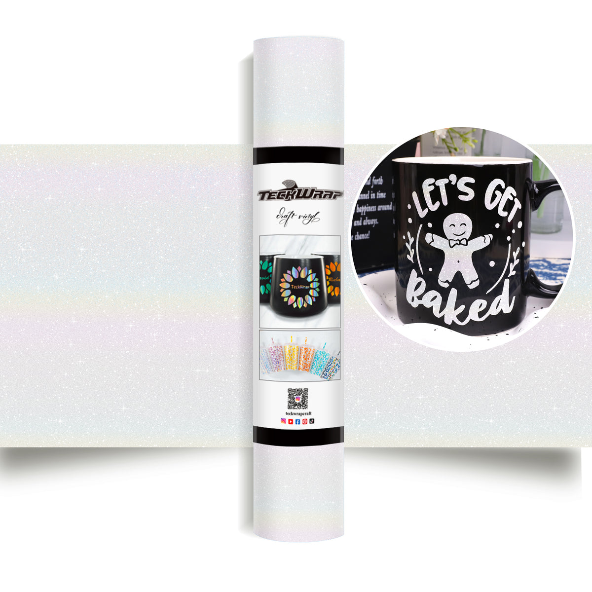 Permanent Colorful Glitter Adhesive Vinyl Craft Foil - TeckWrap Craft Europe