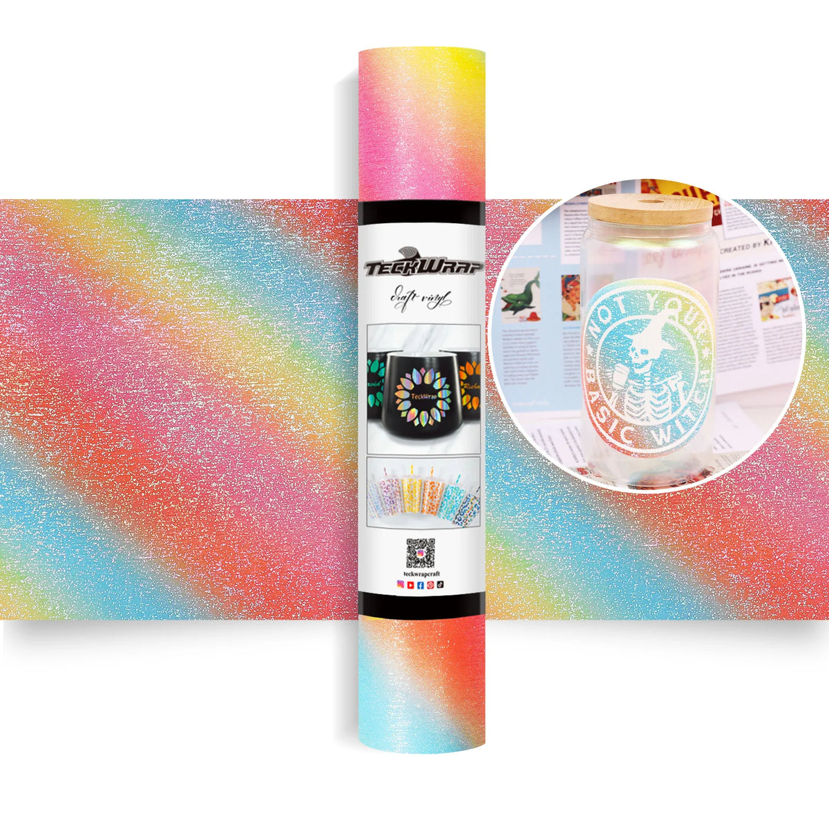 Glitter Brush Adhesive Vinyl Foil - TeckWrap Craft Europe