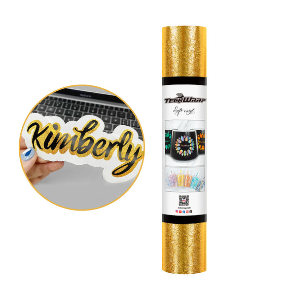 Permanent Textured Metallic Adhesive Vinyl Folie - TeckWrap Craft Europe