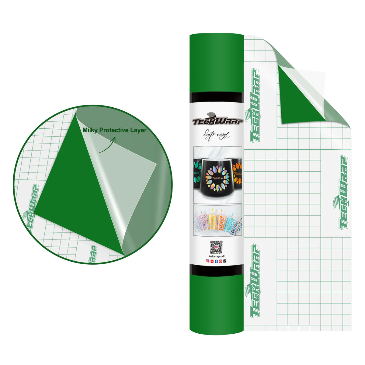 Super Matte Permanent Adhesive Vinyl Folie with Protective Layer - TeckWrap Craft Europe