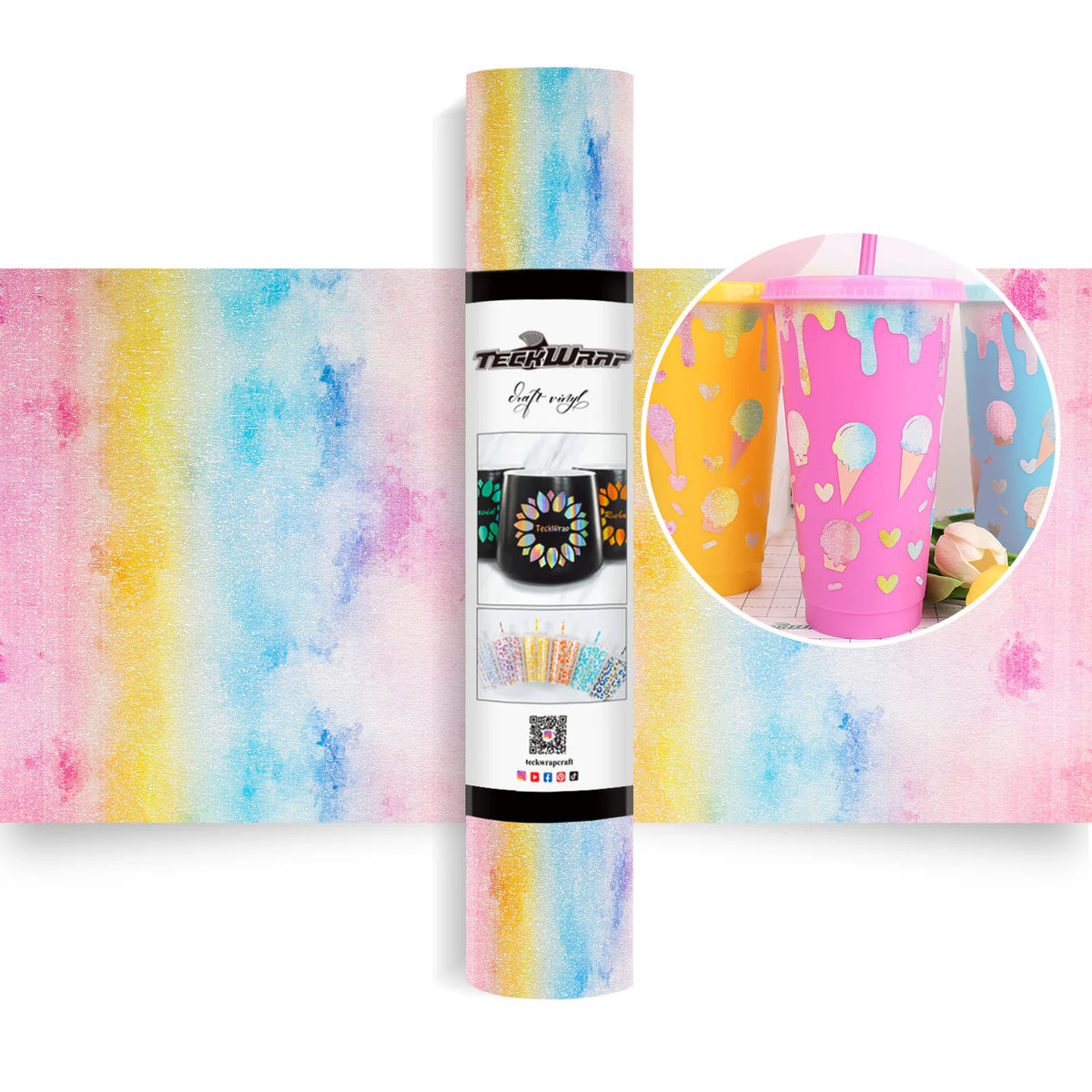 Glitter Brush Adhesive Vinyl Foil - TeckWrap Craft Europe