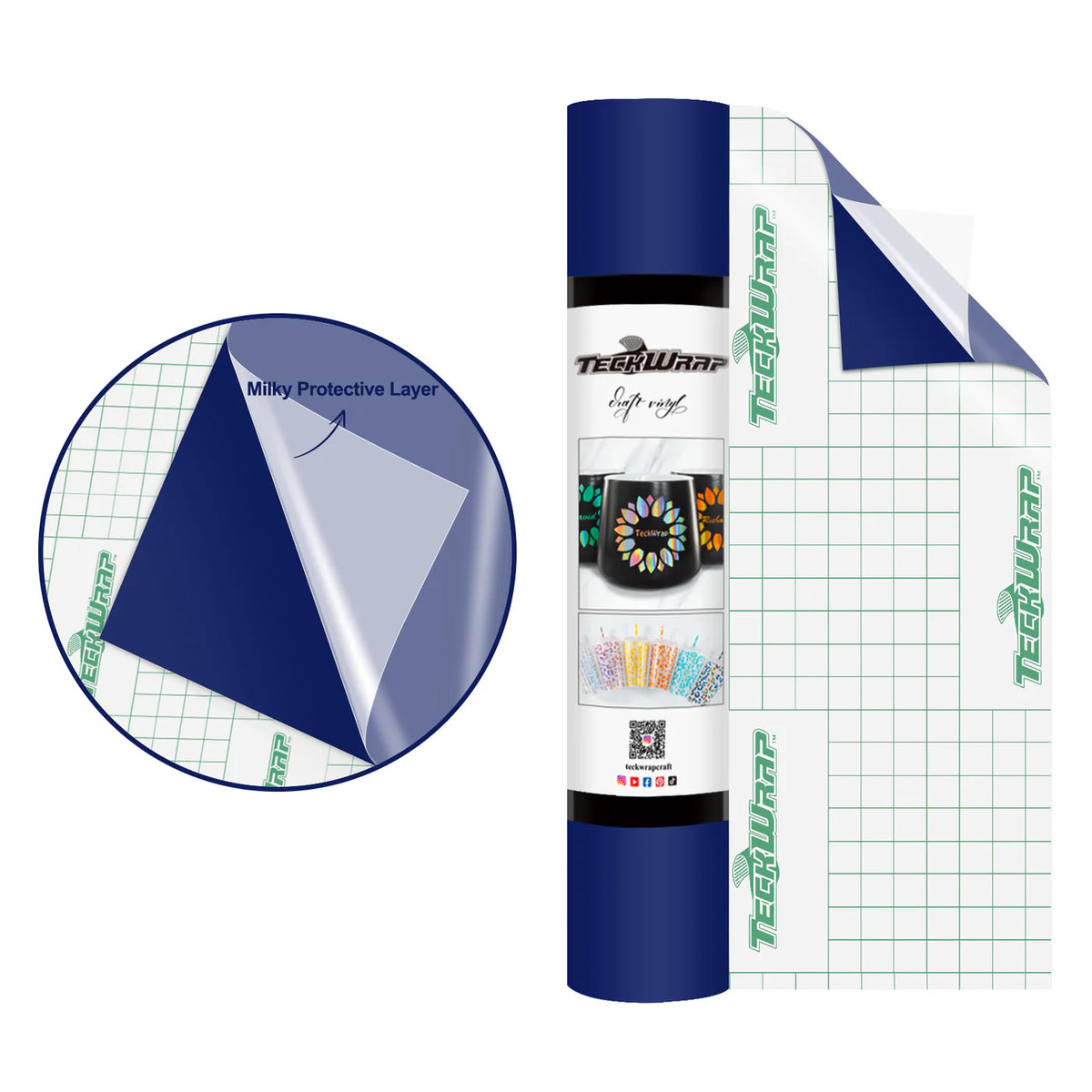 Super Matte Permanent Adhesive Vinyl Folie with Protective Layer - TeckWrap Craft Europe