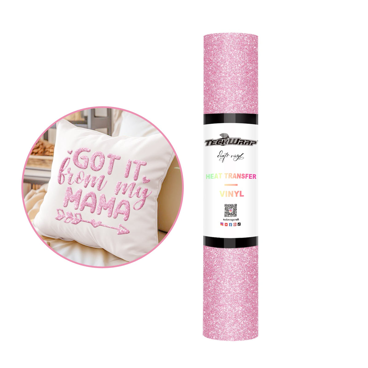 Glitter PUFF Heat Transfer Vinyl - TeckWrap Craft Europe