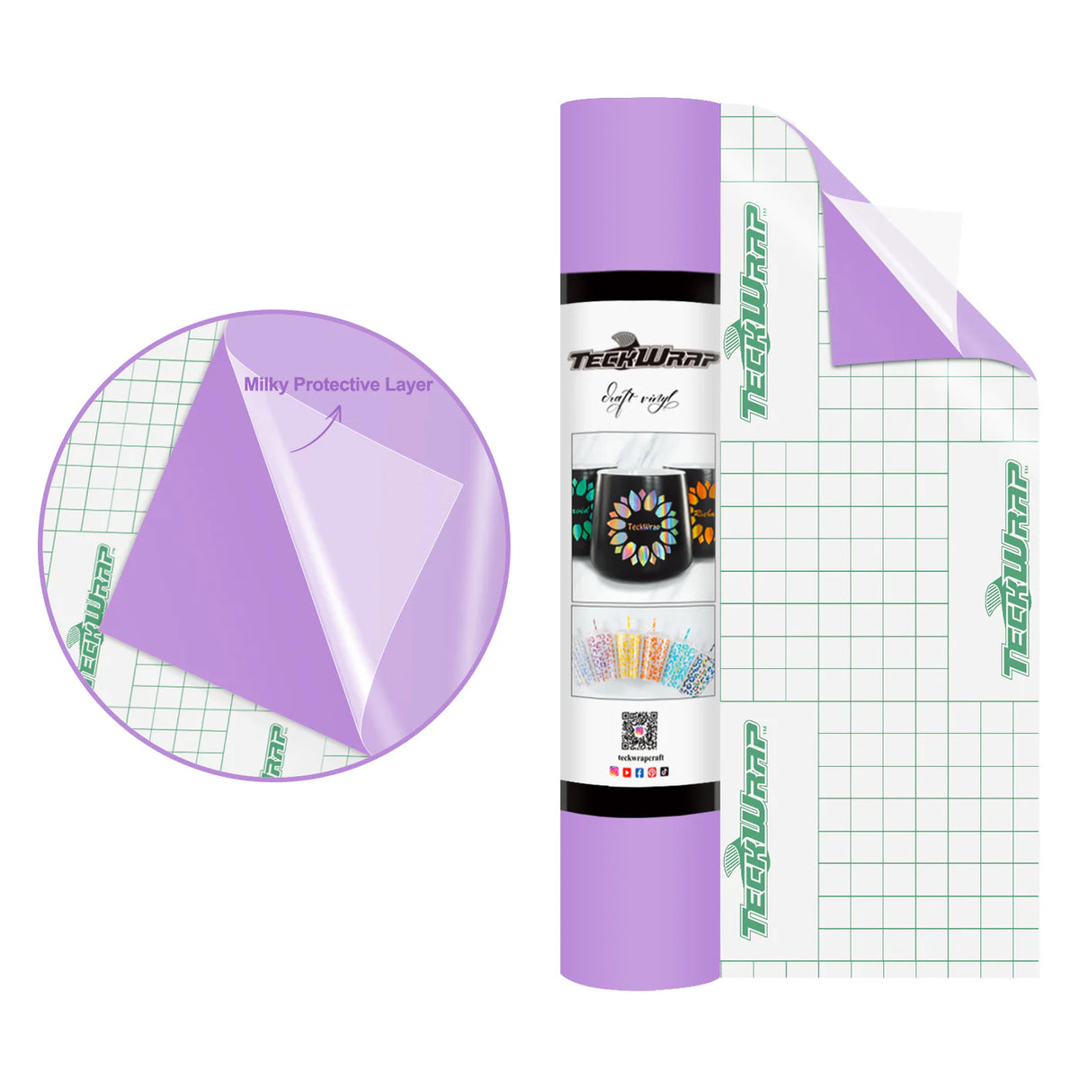Super Matte Permanent Adhesive Vinyl Folie with Protective Layer - TeckWrap Craft Europe