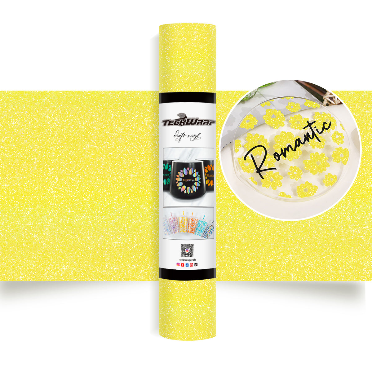 Permanent Colorful Glitter Adhesive Vinyl Craft Foil - TeckWrap Craft Europe