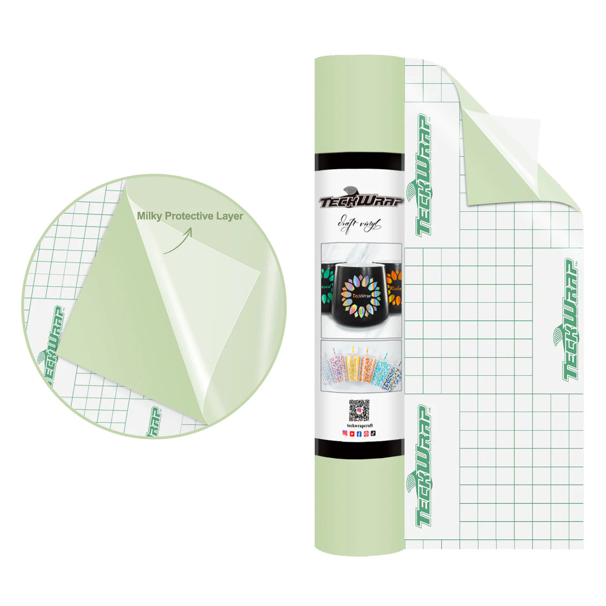 Super Matte Permanent Adhesive Vinyl Folie with Protective Layer - TeckWrap Craft Europe