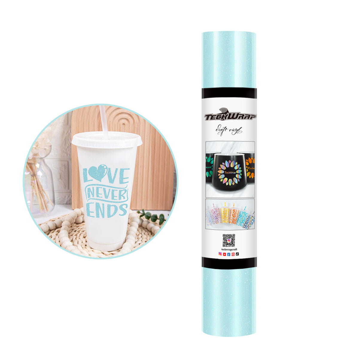 Shimmer Permanent Adhesive Craft Vinyl Folie - TeckWrap Craft Europe