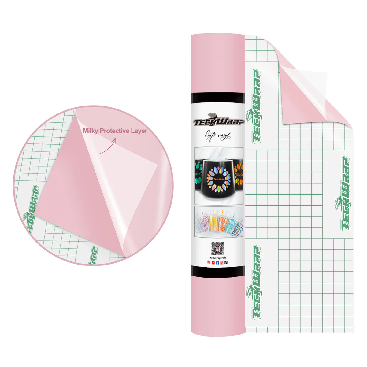 Super Matte Permanent Adhesive Vinyl Folie with Protective Layer - TeckWrap Craft Europe