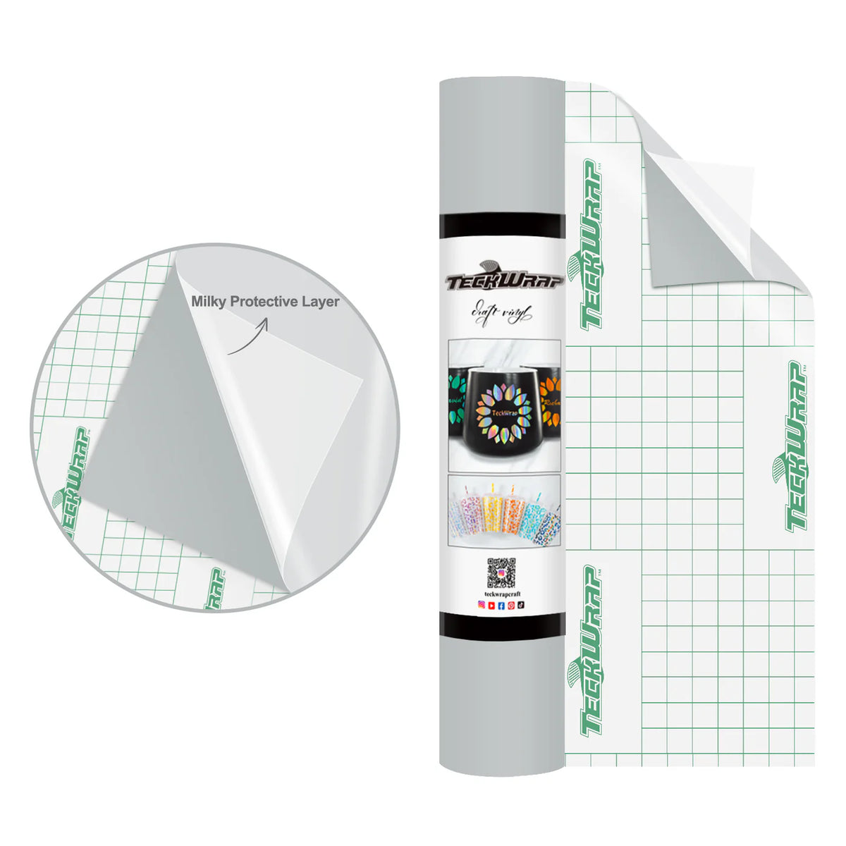 Super Matte Permanent Adhesive Vinyl Folie with Protective Layer - TeckWrap Craft Europe