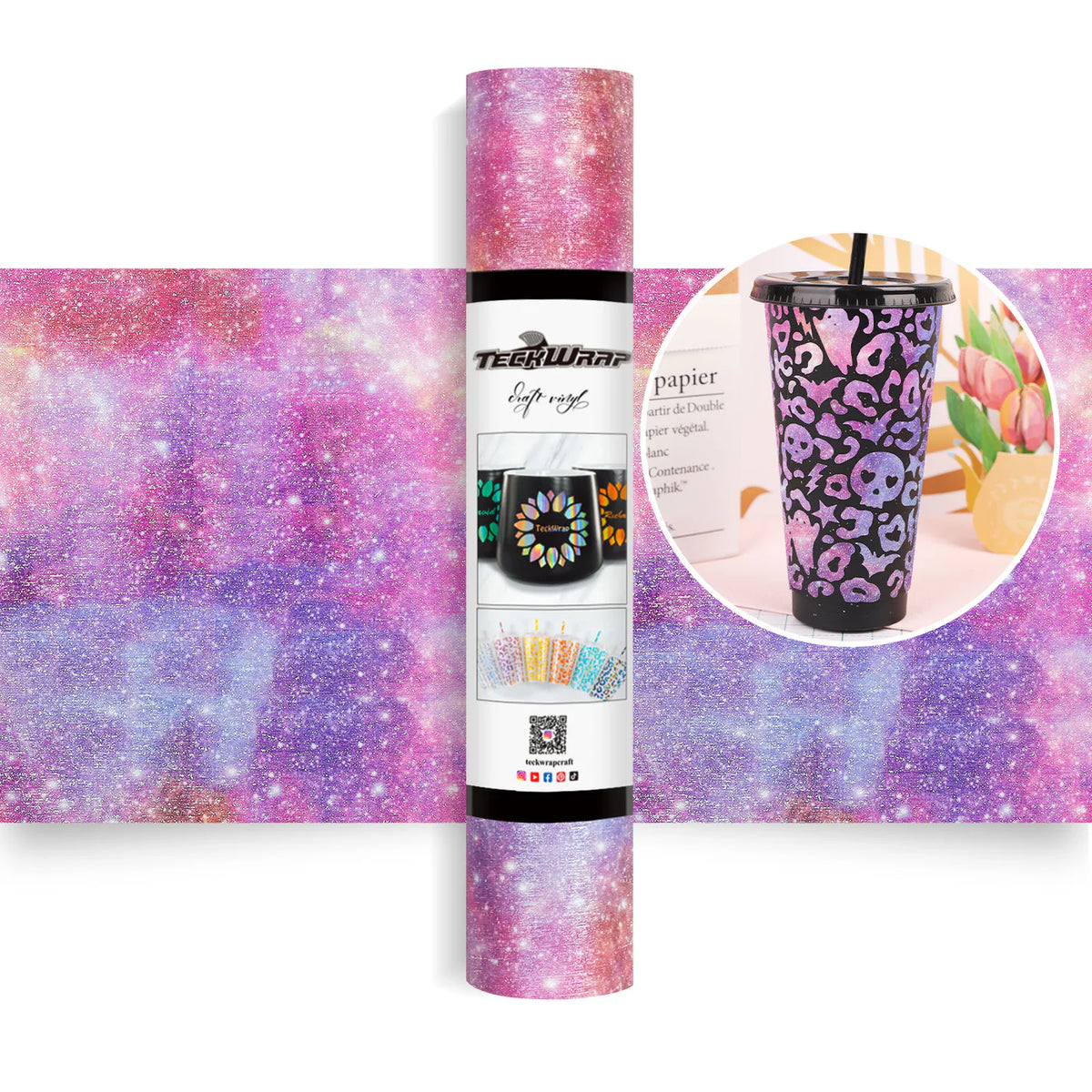 Glitter Brush Adhesive Vinyl Foil - TeckWrap Craft Europe