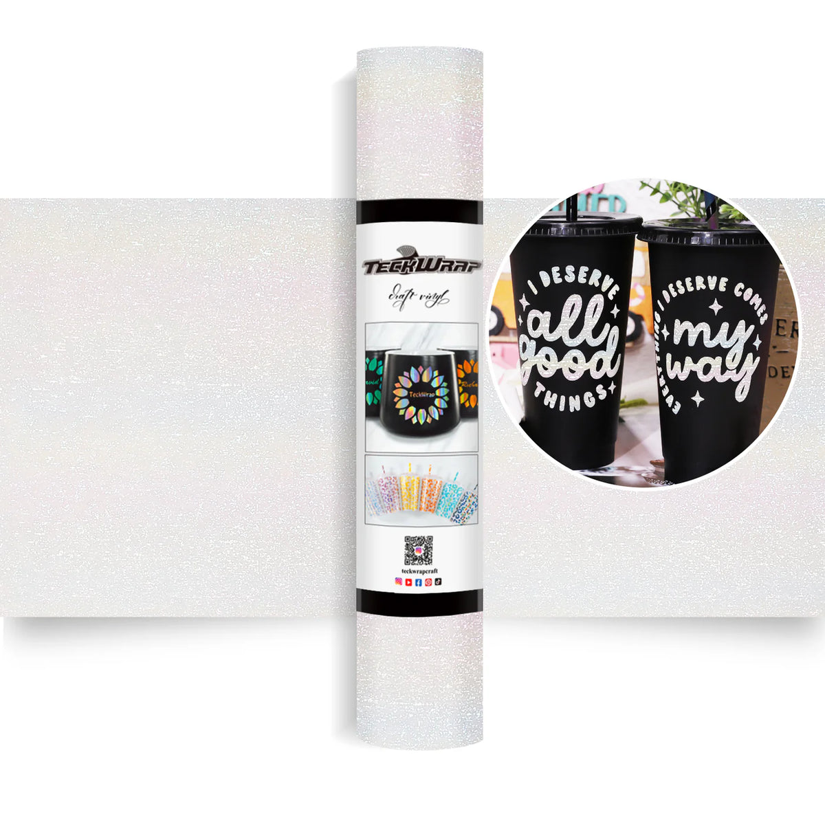 Glitter Brush Adhesive Vinyl Foil - TeckWrap Craft Europe