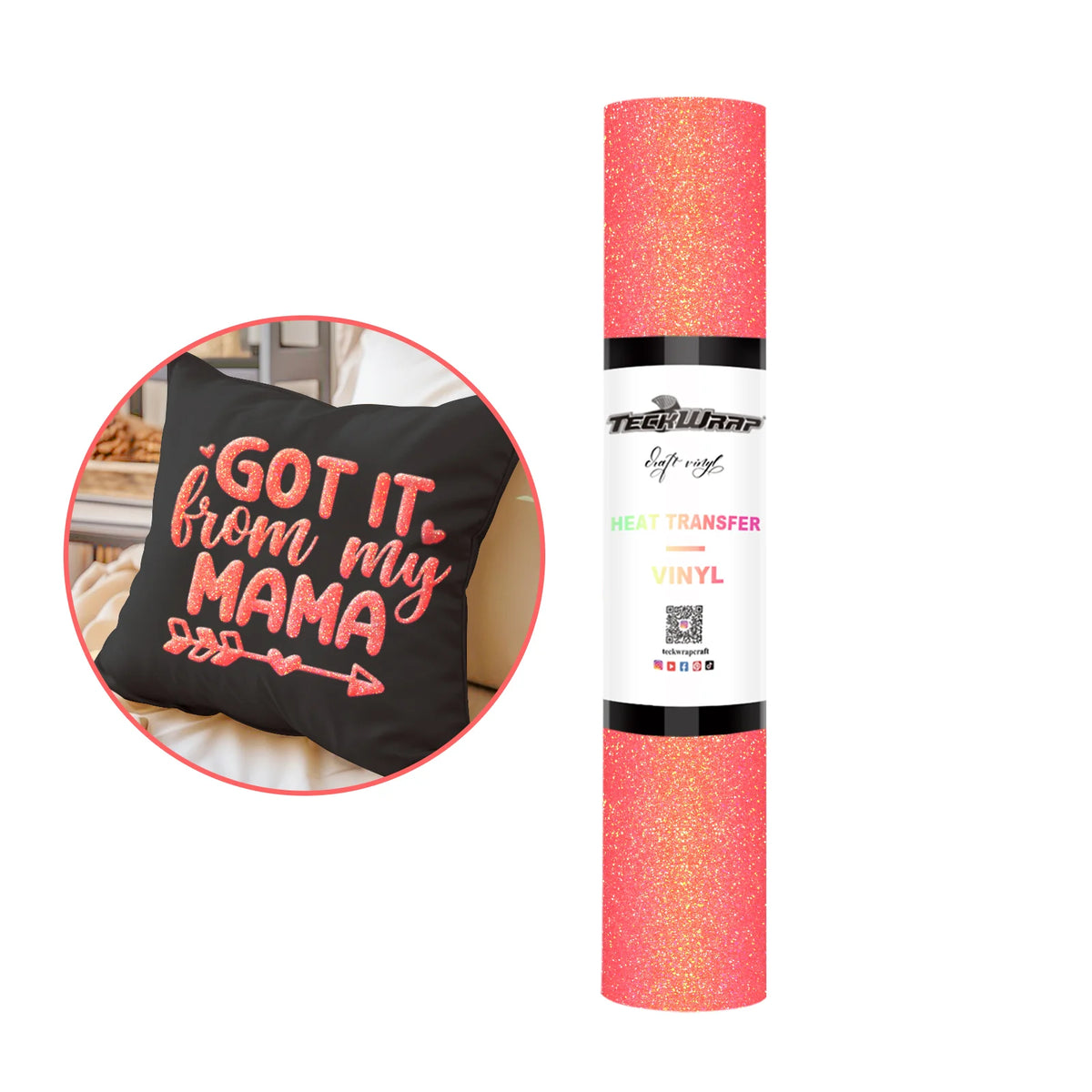 Glitter PUFF Heat Transfer Vinyl - TeckWrap Craft Europe