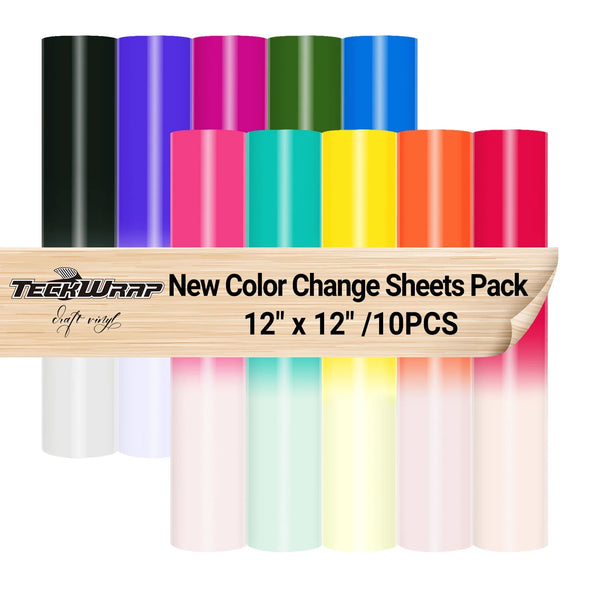 NEW Cold Color Changing Vinyl Sheets Pack (10 PCS) - TeckWrap Craft Europe