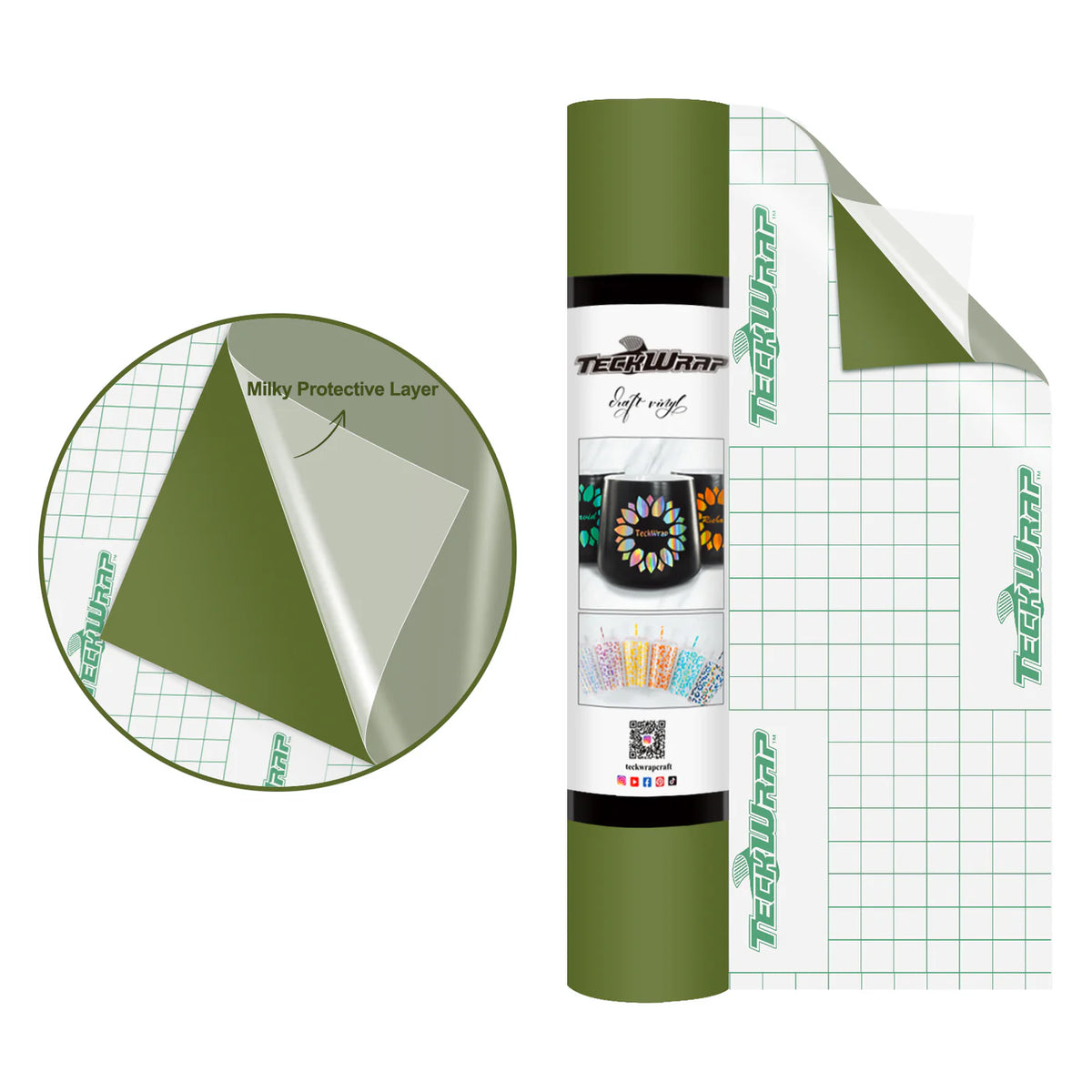 Super Matte Permanent Adhesive Vinyl Folie with Protective Layer - TeckWrap Craft Europe