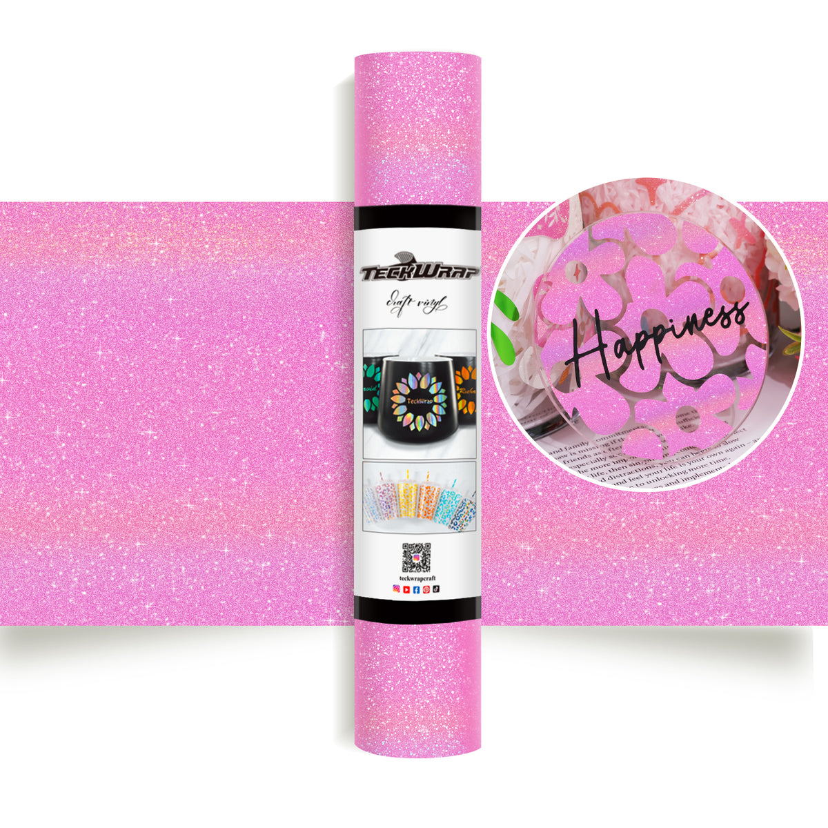 Permanent Colorful Glitter Adhesive Vinyl Craft Foil - TeckWrap Craft Europe