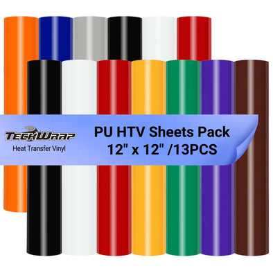 PU Basic Color HTV Sheets Pack (13 Sheets) - TeckWrap Craft Europe