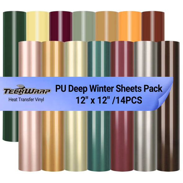 PU Deep Winter HTV Sheets Pack (14 PCS) - TeckWrap Craft Europe
