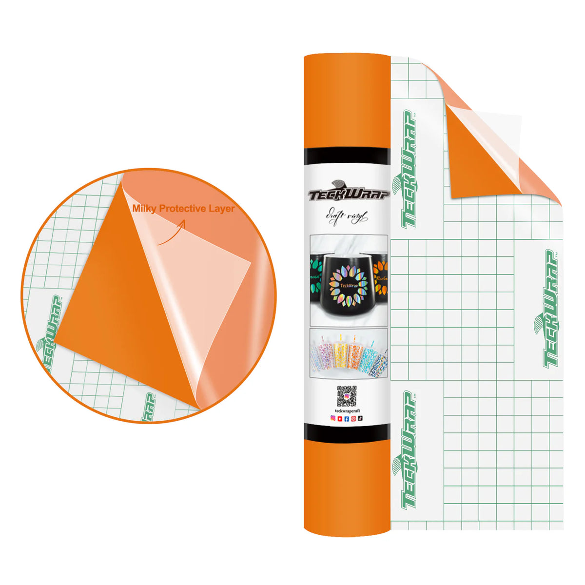 Super Matte Permanent Adhesive Vinyl Folie with Protective Layer - TeckWrap Craft Europe