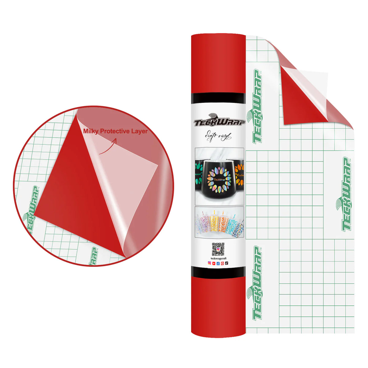 Super Matte Permanent Adhesive Vinyl Folie with Protective Layer - TeckWrap Craft Europe