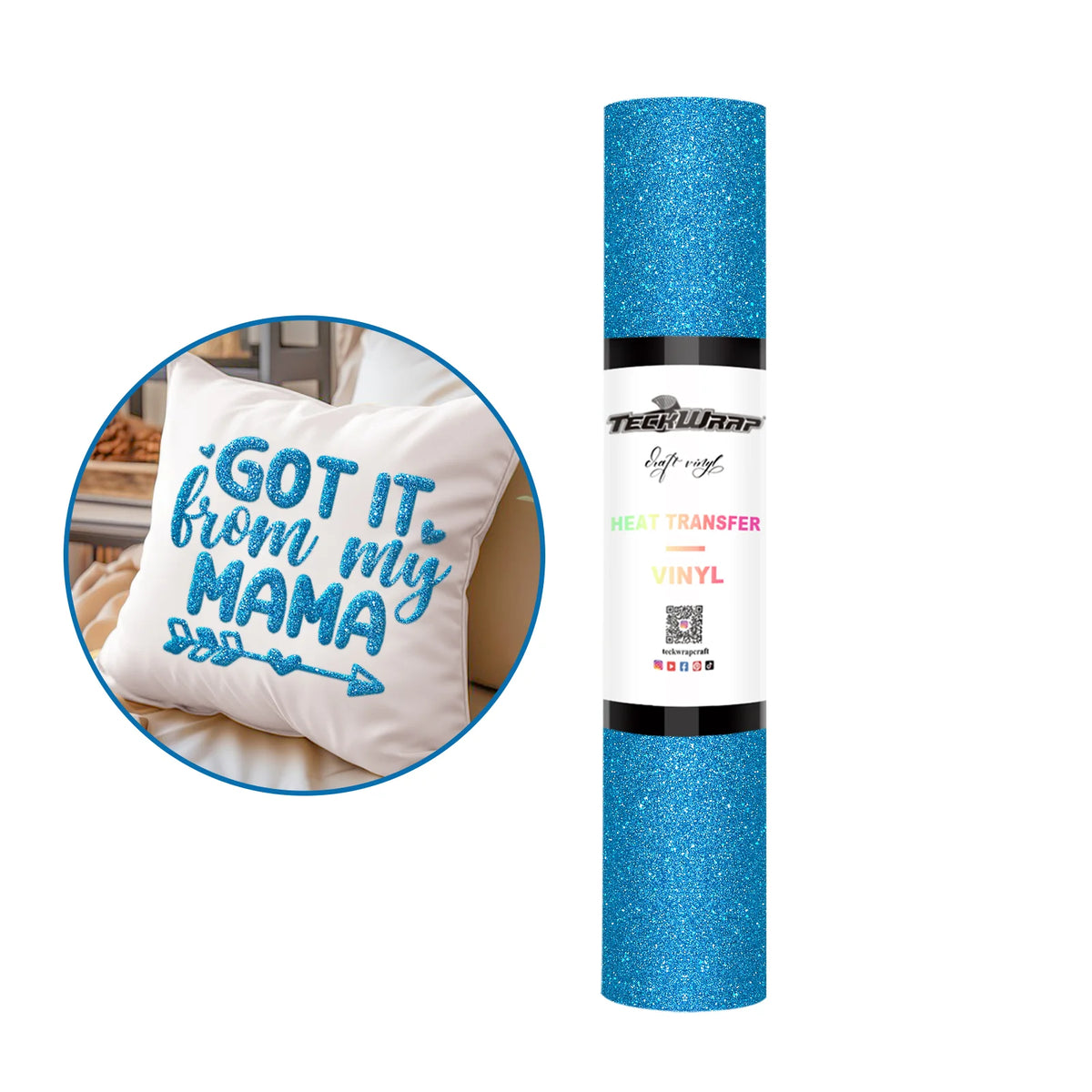 Glitter PUFF Heat Transfer Vinyl - TeckWrap Craft Europe