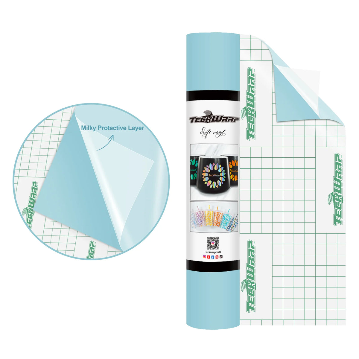 Super Matte Permanent Adhesive Vinyl Folie with Protective Layer - TeckWrap Craft Europe