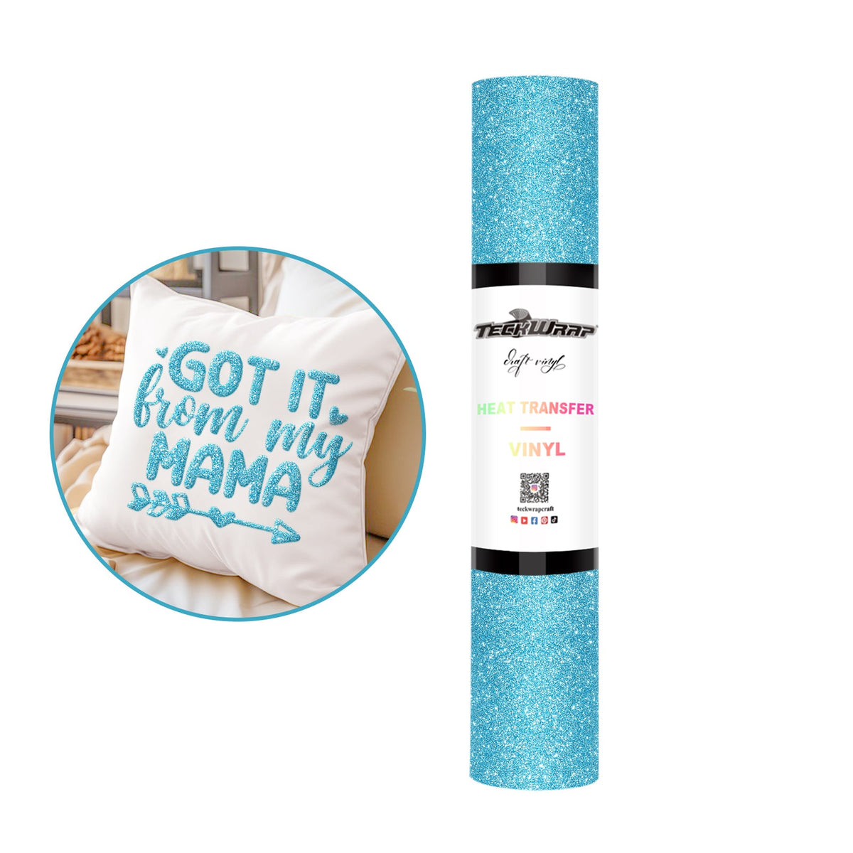 Glitter PUFF Heat Transfer Vinyl - TeckWrap Craft Europe