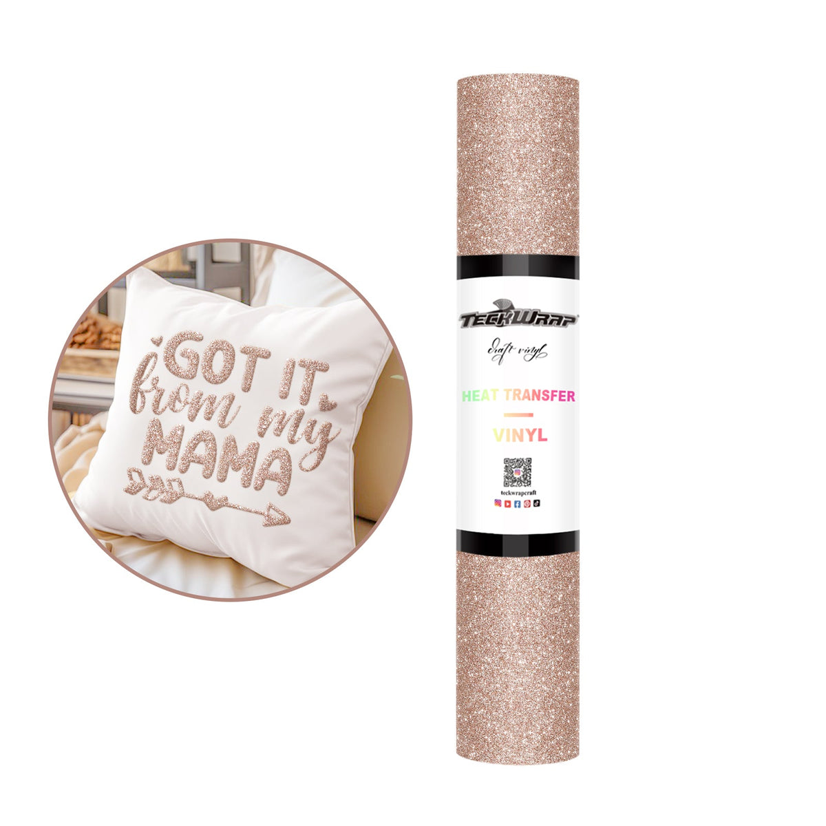 Glitter PUFF Heat Transfer Vinyl - TeckWrap Craft Europe