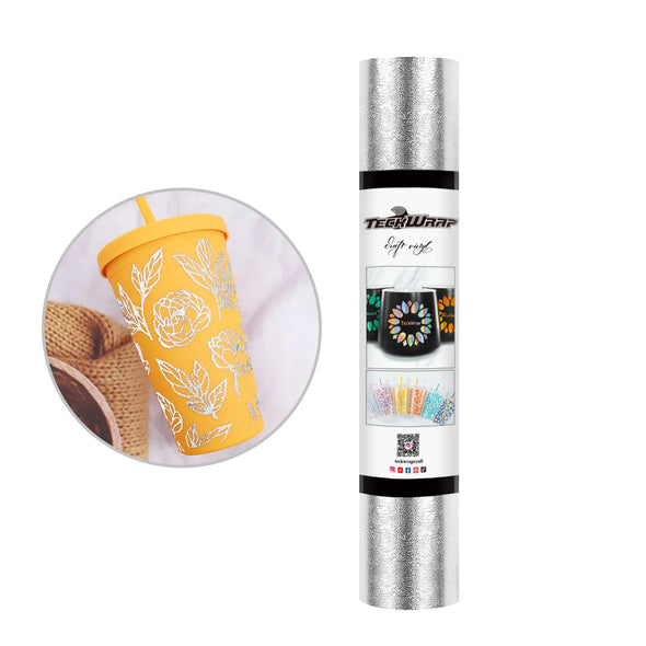 Permanent Textured Metallic Adhesive Vinyl Folie - TeckWrap Craft Europe