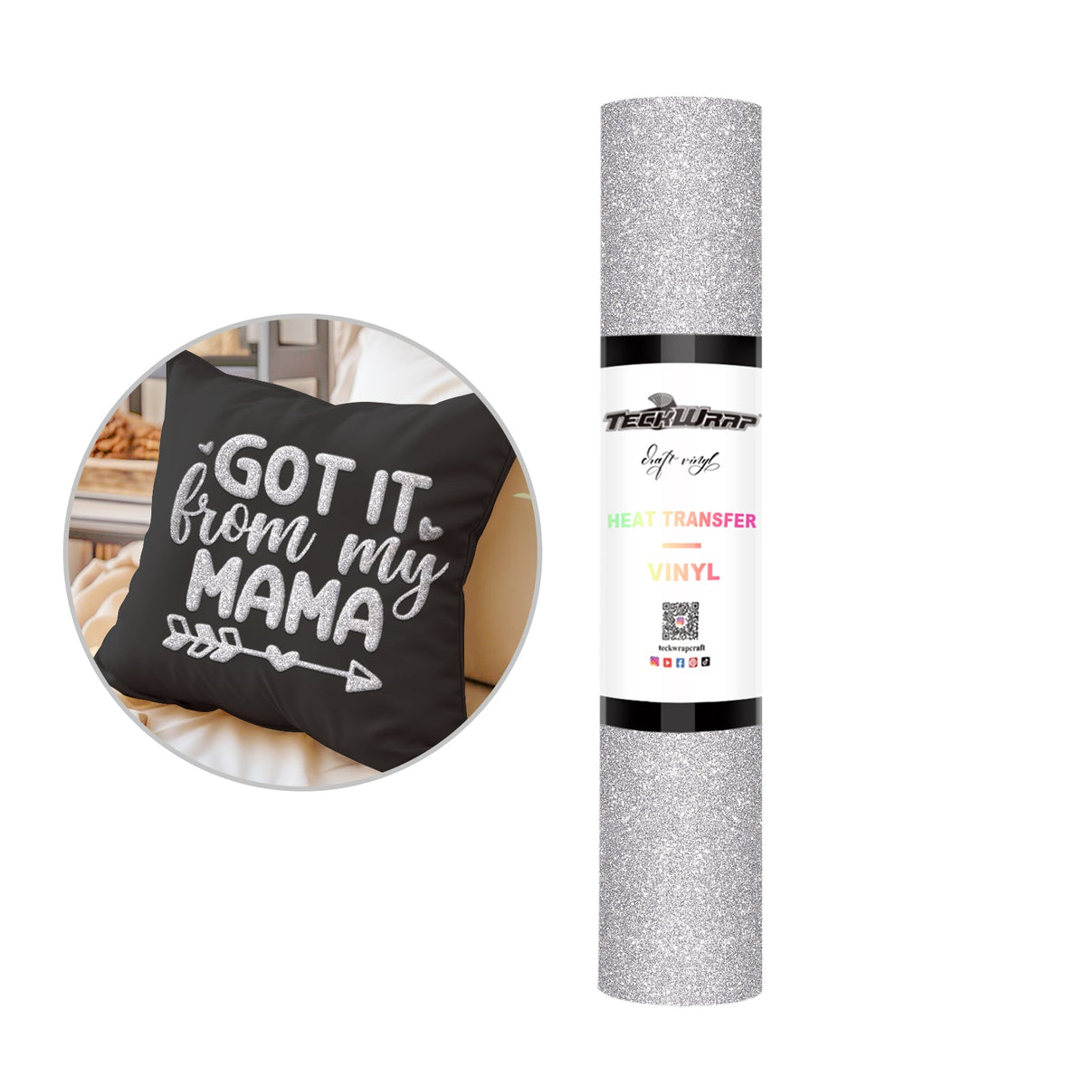 Glitter PUFF Heat Transfer Vinyl - TeckWrap Craft Europe