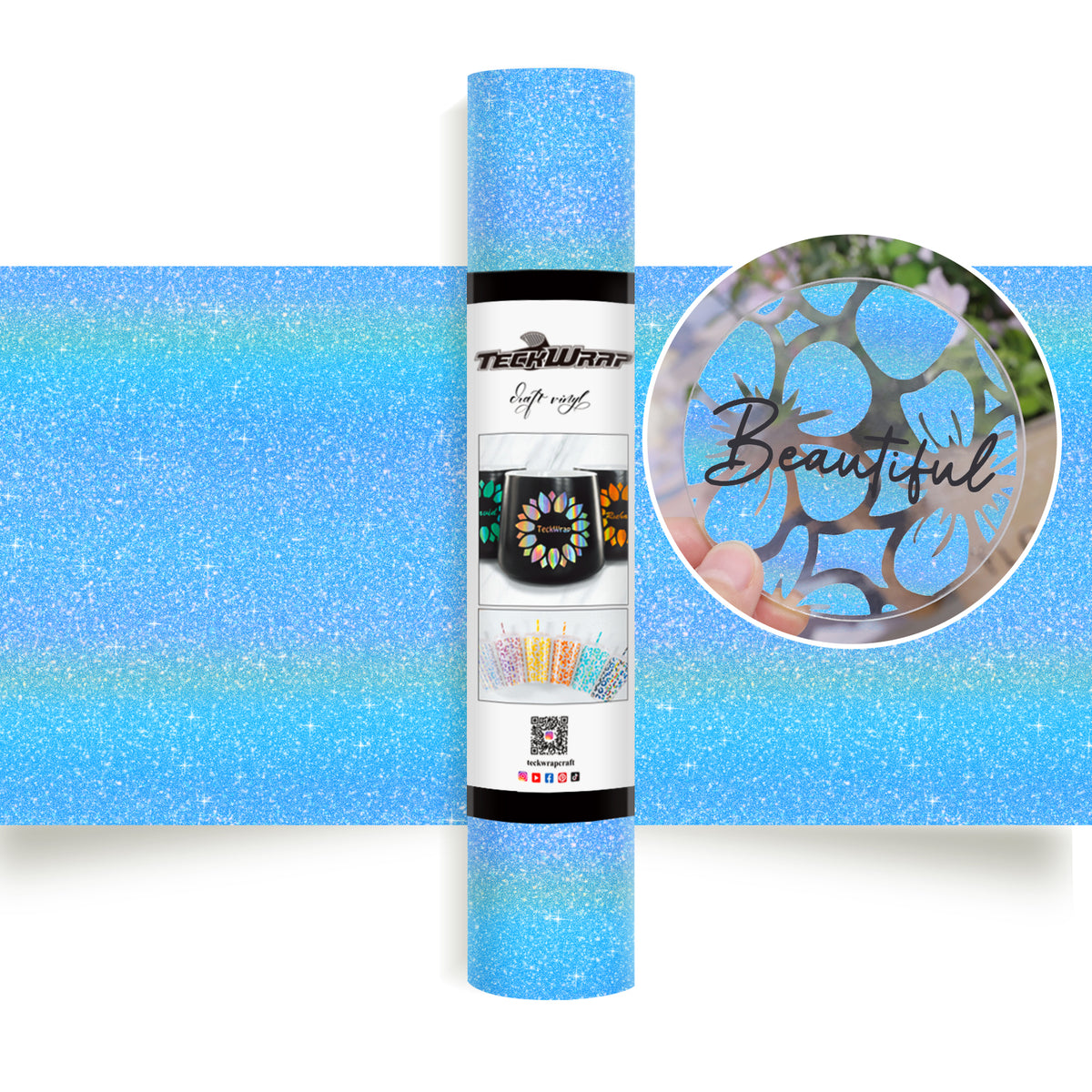 Permanent Colorful Glitter Adhesive Vinyl Craft Foil - TeckWrap Craft Europe