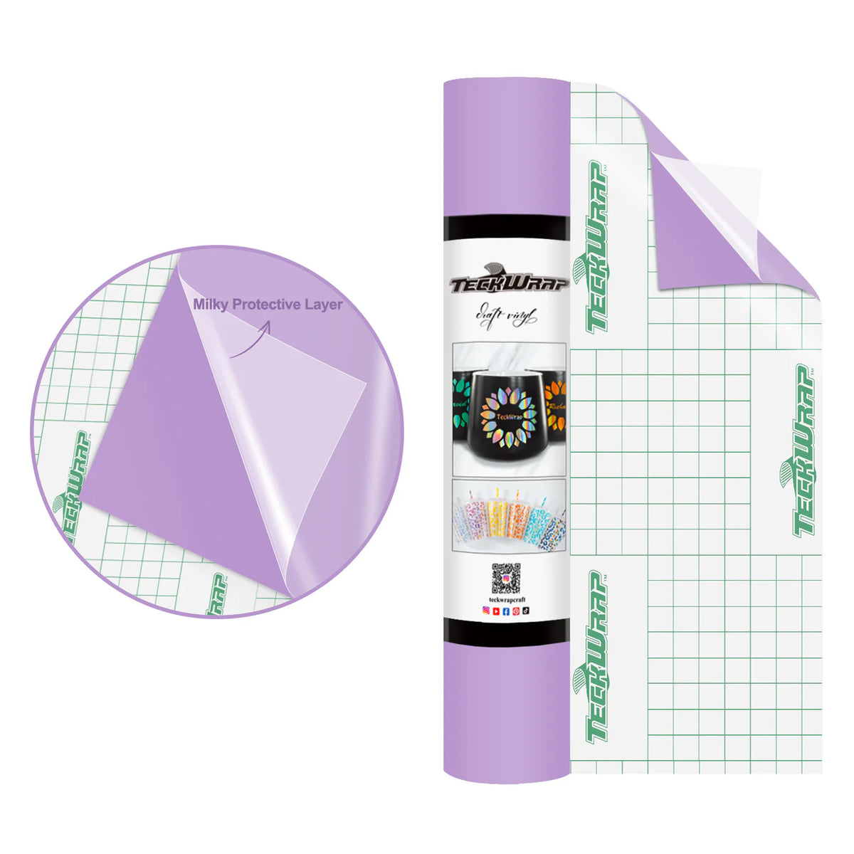 Super Matte Permanent Adhesive Vinyl Folie with Protective Layer - TeckWrap Craft Europe