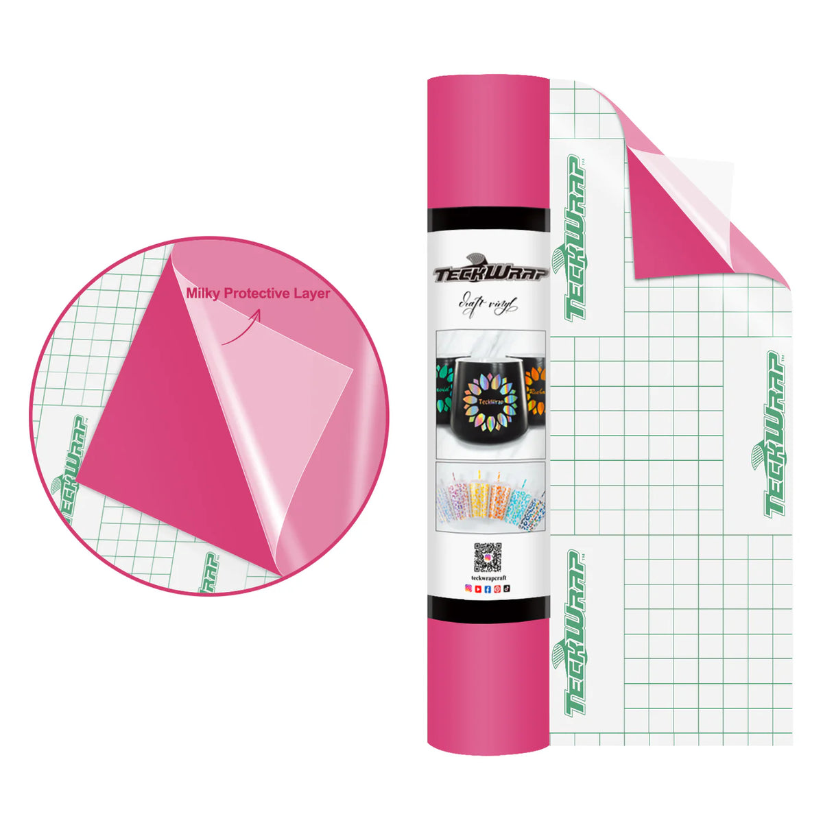 Super Matte Permanent Adhesive Vinyl Folie with Protective Layer - TeckWrap Craft Europe