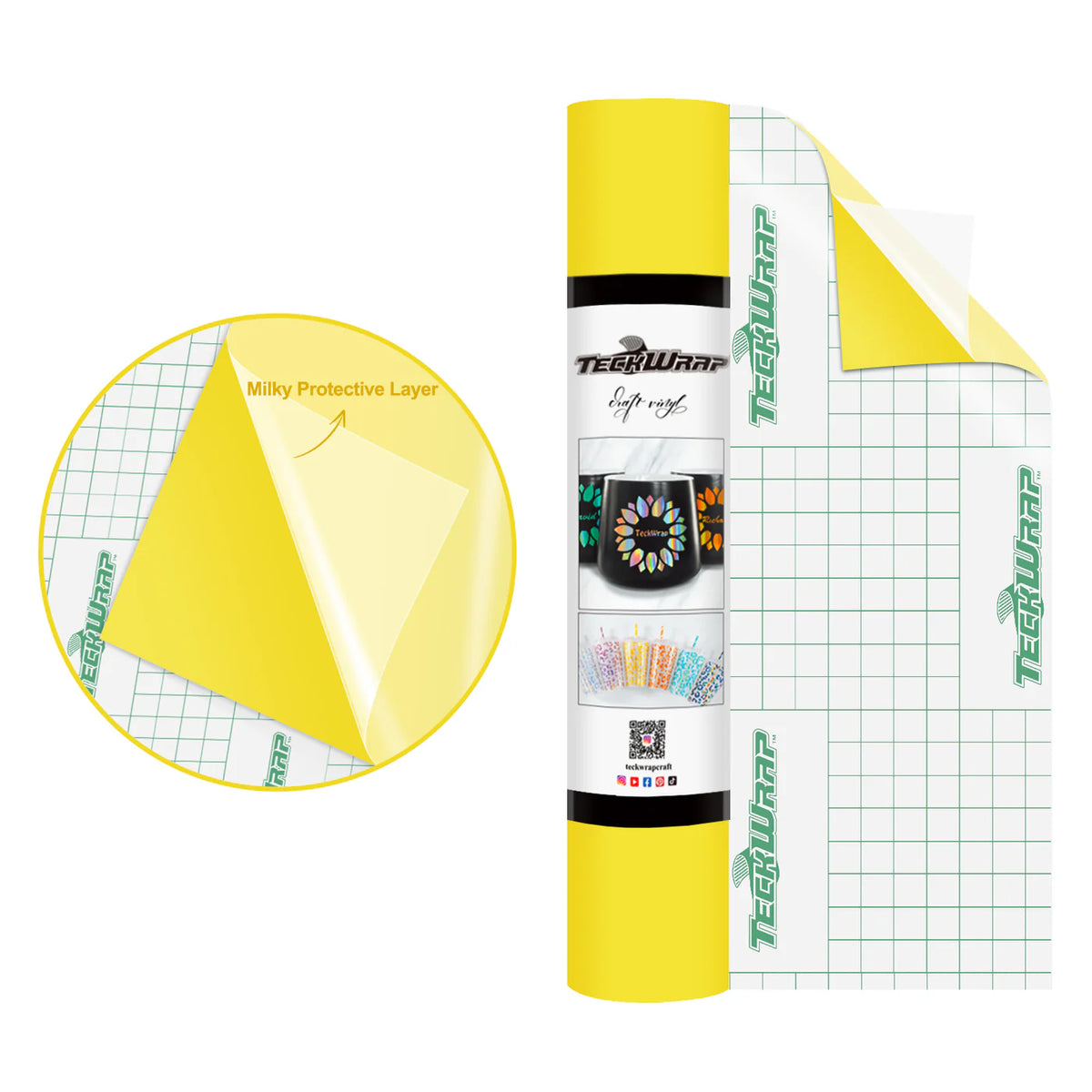 Super Matte Permanent Adhesive Vinyl Folie with Protective Layer - TeckWrap Craft Europe